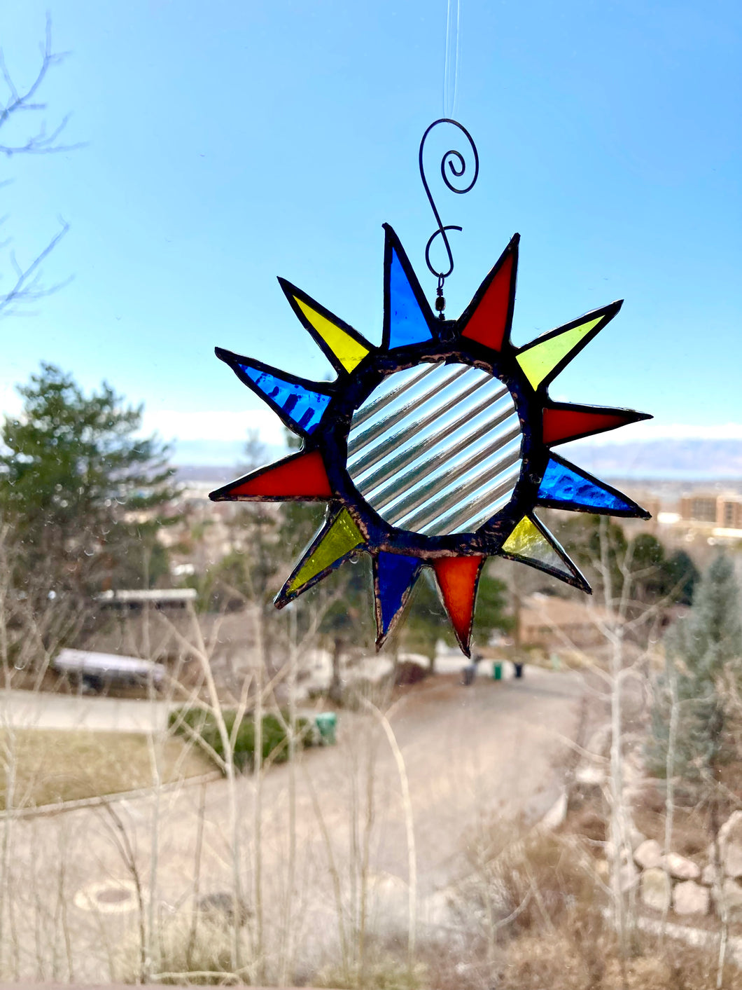 clear striped multicolored starburst