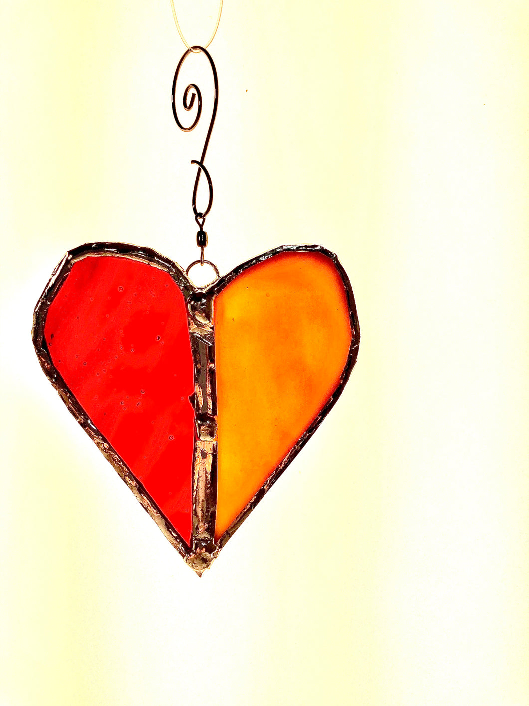 Bright Orange and Red Heart