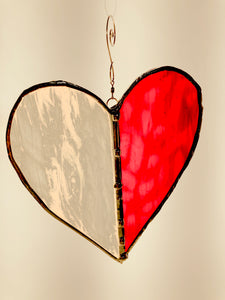 Red Transparent and Wispy White Heart