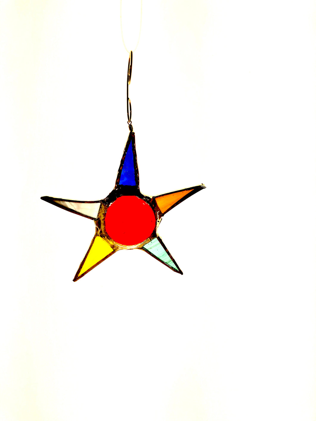 Multi-Colored Star with Orange Middle